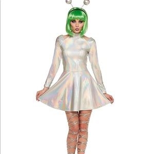 Alien costume dress Metallic